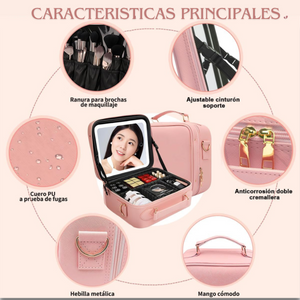 COSMETIQUERA CON ESPEJO LADIES  LED !!